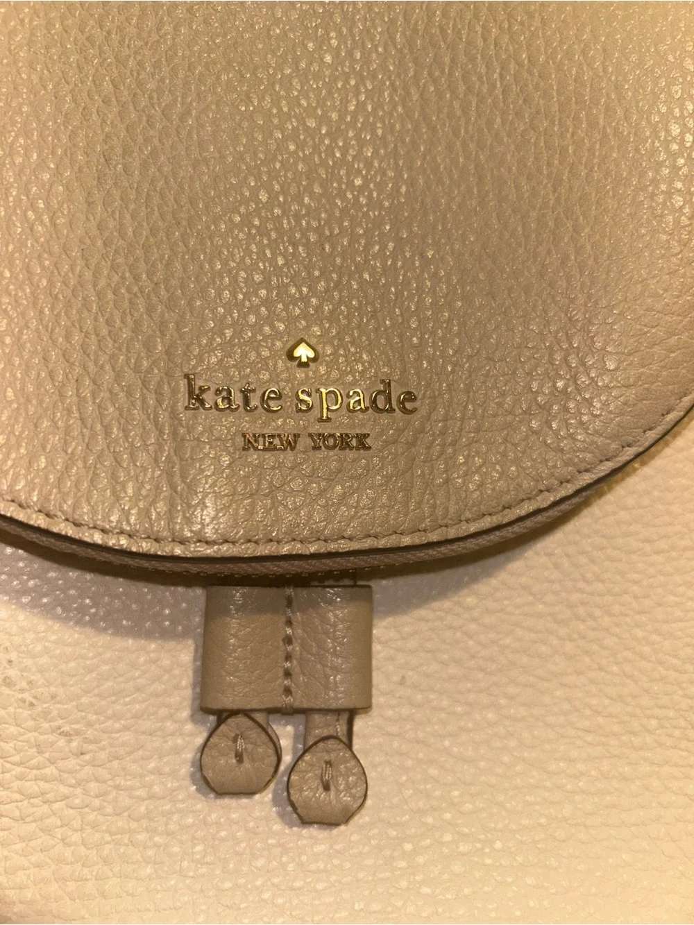 kate spade Two-Tone Beige & Cream Pebbled Leather Backpack